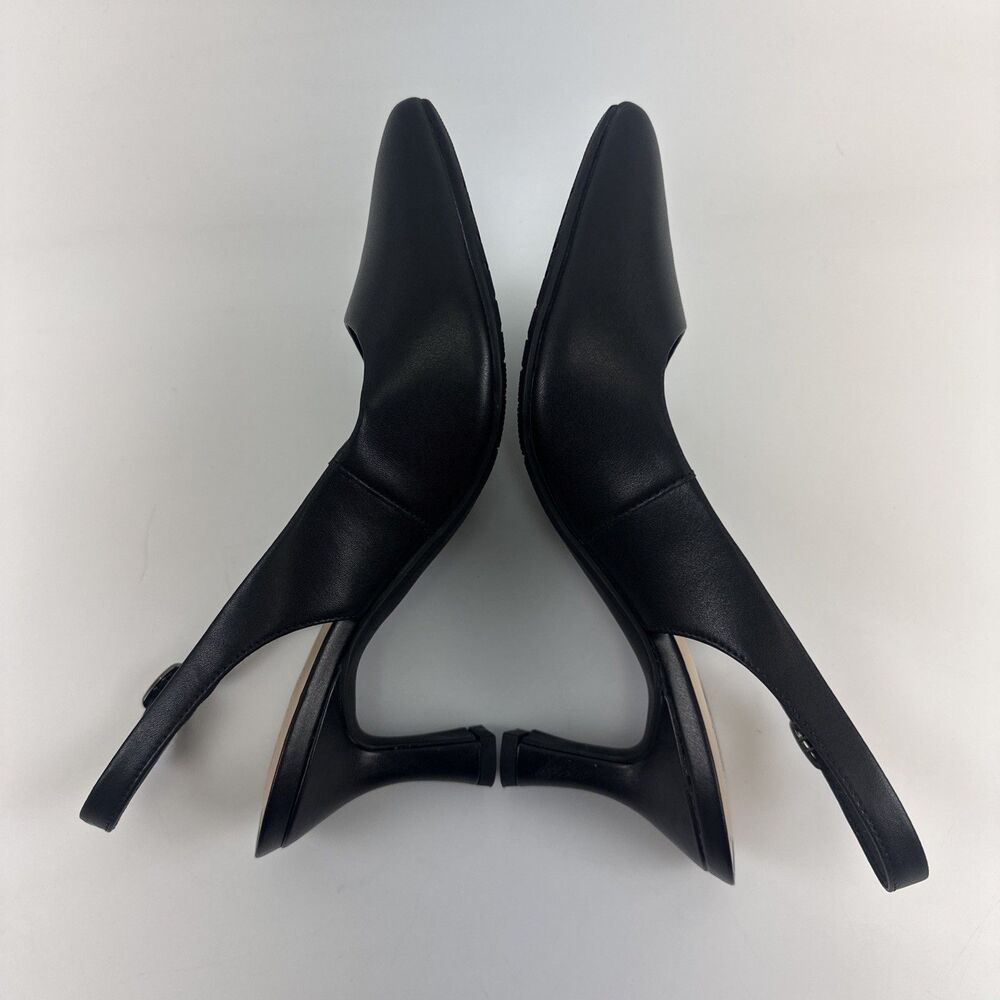 Clarks Kataleyna Step Pump Heels Slingback Buckle Black Leather Pointed Toe 8.5 - Picture 9 of 13